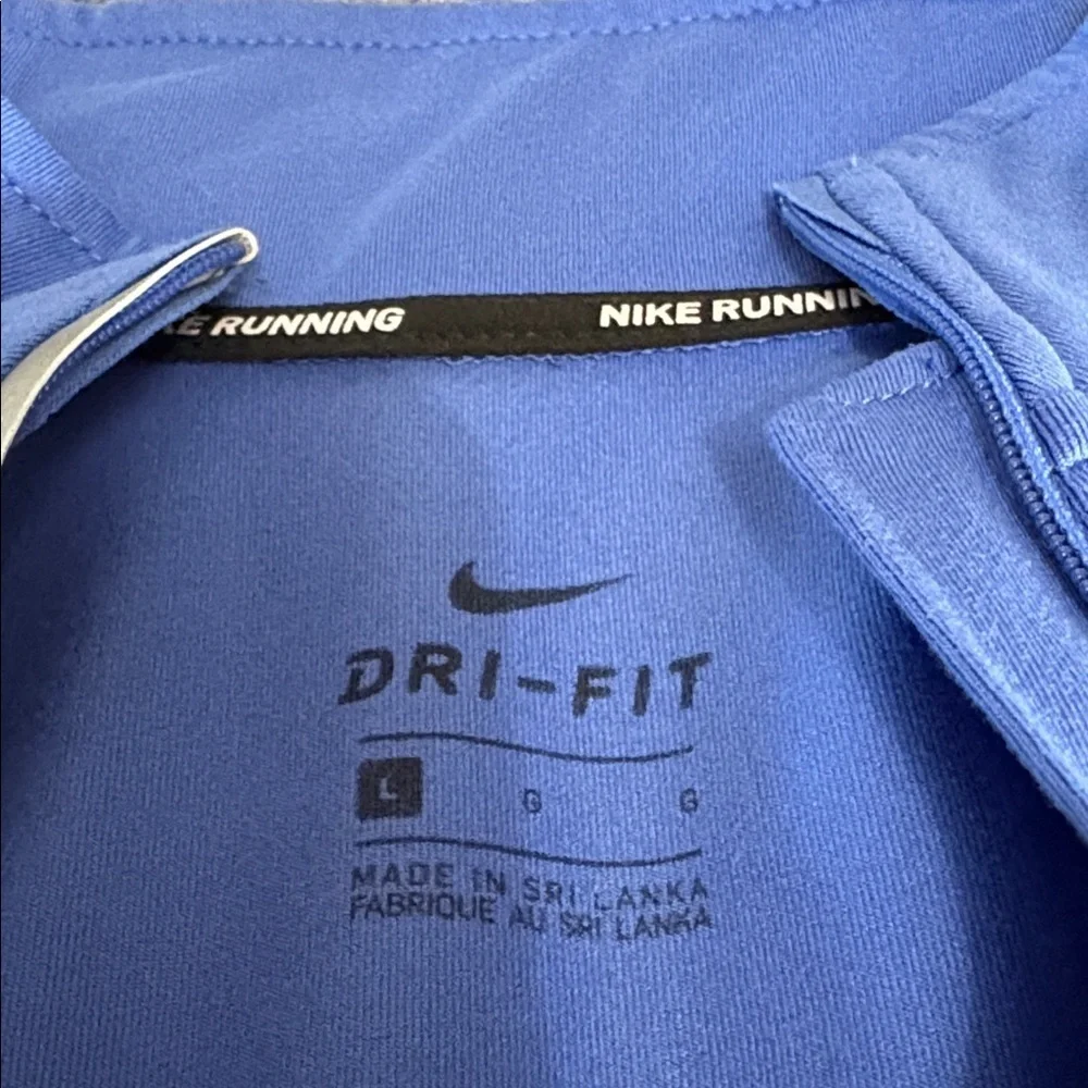 Women’s Nike Running Dry Fit Sz Large Cornflower Blue 1/4 Zip Pullover